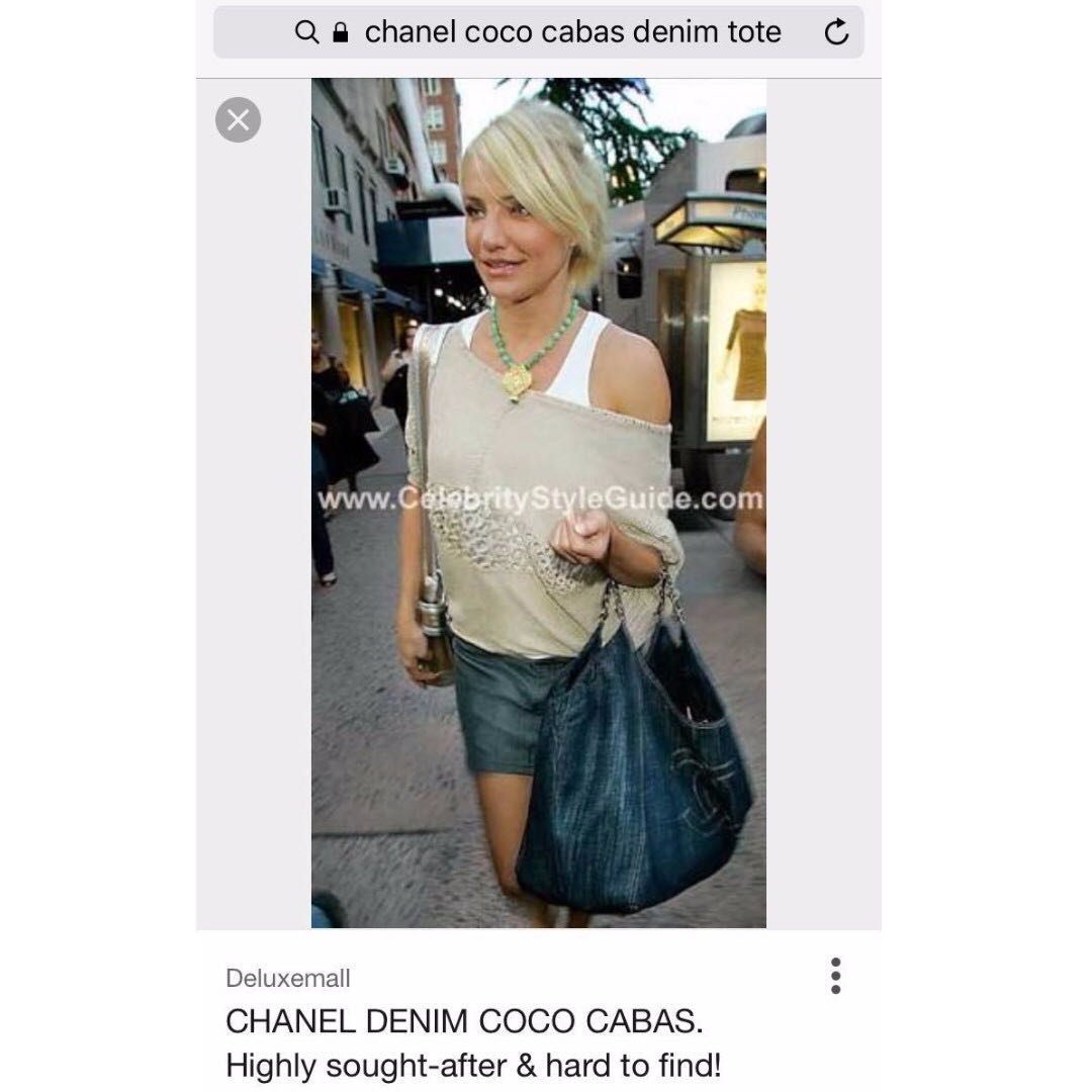 CHANEL Coco Cabas Denim Tote Bag (Limited Edition), Luxury, Bags & Wallets  on Carousell