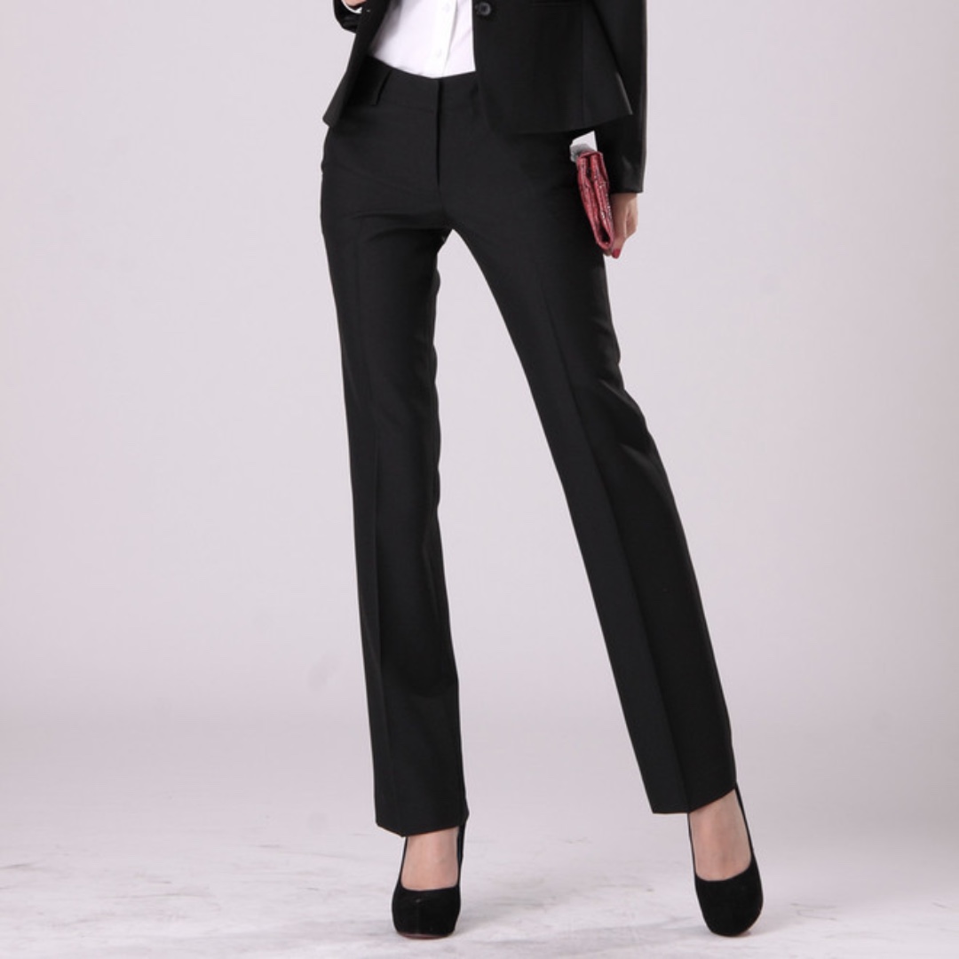 G2000 Women Black Suit Pants Straight Slim Bootcut OL Formal Wear ...