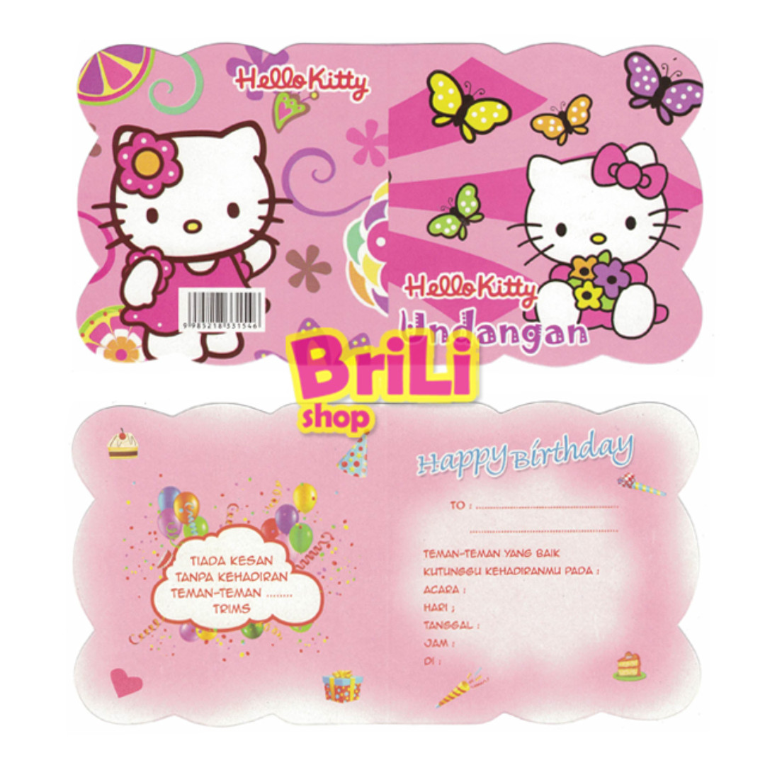 Kartu Undangan Ulang Tahun Hello Kitty Satuan Souvenir