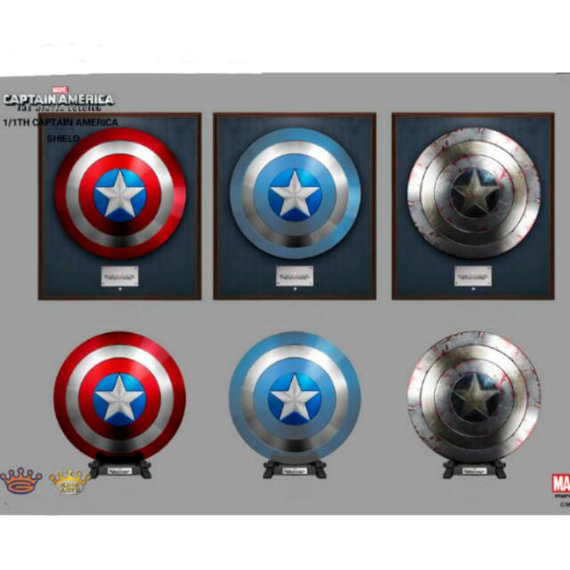 King Arts Captain America 1:1 Scale Shield Wall Mount Desktop Pedestal The  Winter Soldier 1/1