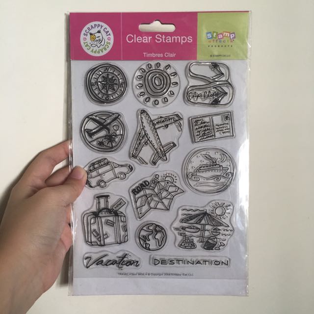 Scrappy Cat Vacation Theme Clear Stamps Design Craft Craft Supplies Tools On Carousell