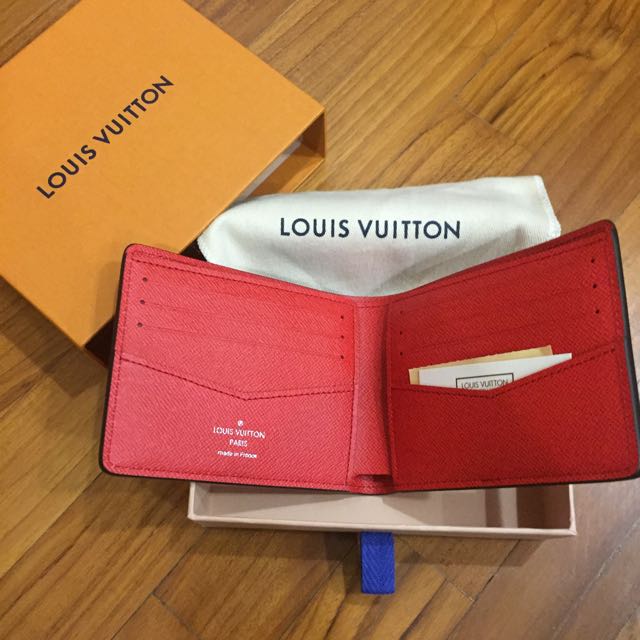 STEAL) Louis Vuitton x Supreme Slender Wallet Red Epi, Men's