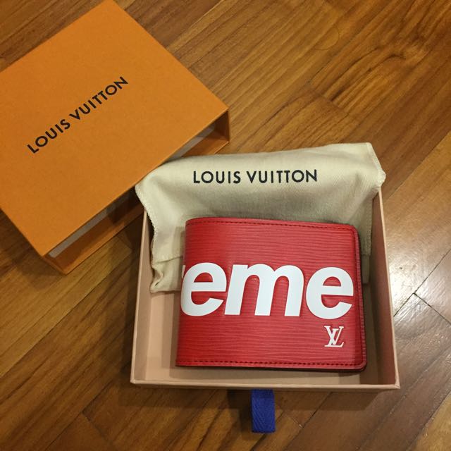 Louis Vuitton x Supreme 2017 Epi Slender Wallet - Red Wallets