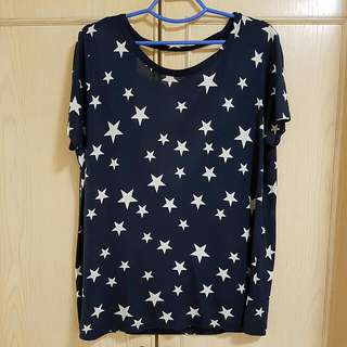 [Brand New] Forever 21 Navy Printed Top Size L