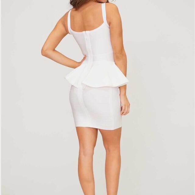 Asos white peplum dress outlet