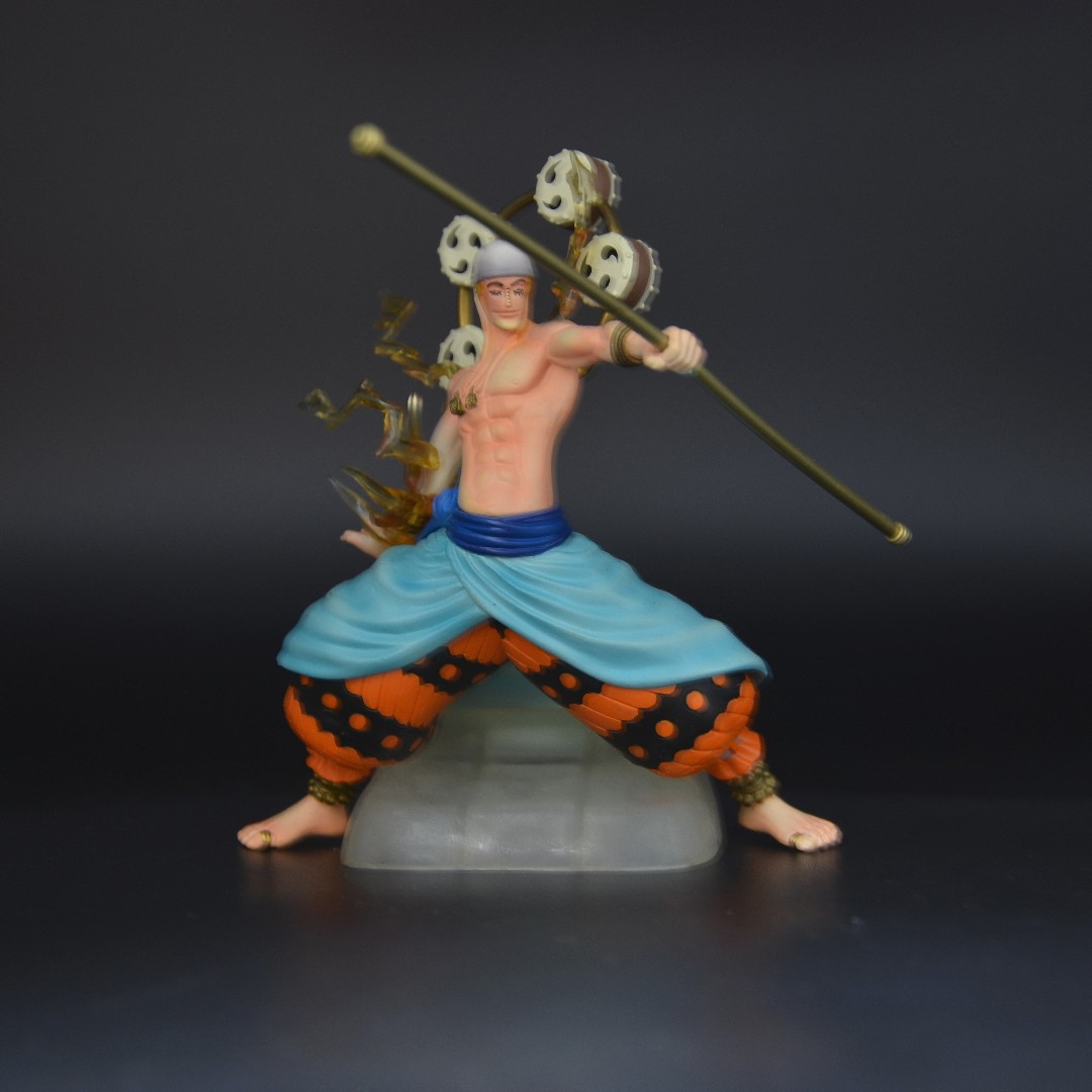 Funny] 30cm Anime ONE PIECE Ray God Enel Sitting Posture action