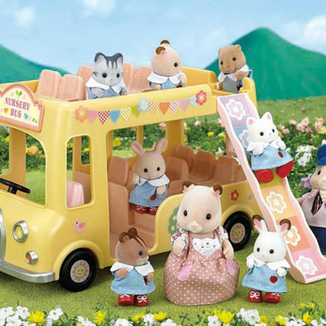 sylvanian families nursery double decker bus