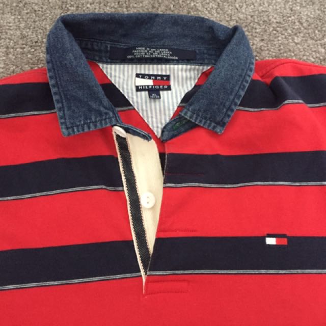 tommy hilfiger striped long sleeve polo