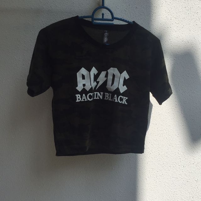 Acdc Crop Top Women S Fashion Clothes Tops On Carousell