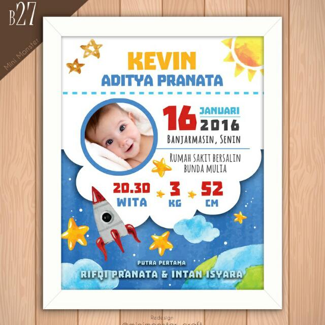 Frame Biodata Bayi N Wedding Bayi Anak Baju Anak Perempuan Di Carousell