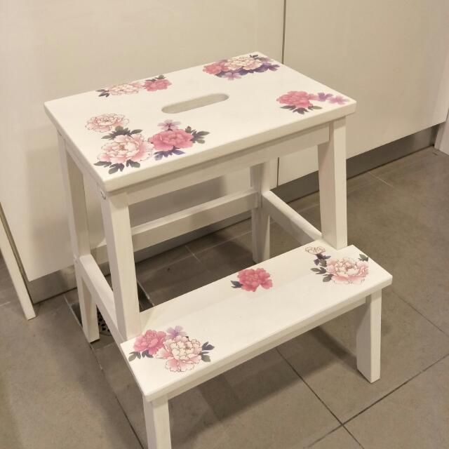 Handmade Decoupage Ikea Step Stool