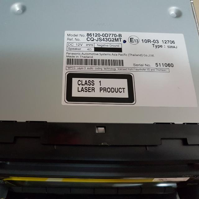 Original Toyota Vios Radio CD Unit, Auto Accessories on Carousell