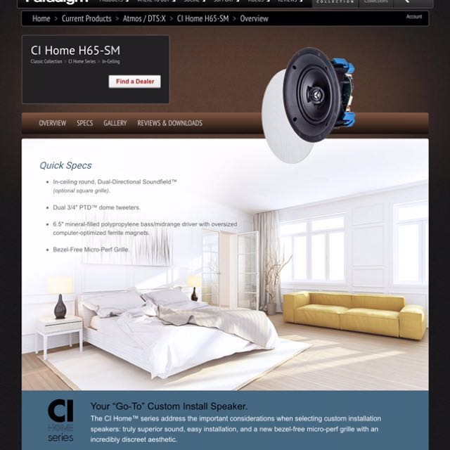 Paradigm Ci Home H65 Sm Dts X Dolby Atmos Ceiling Speaker Photo