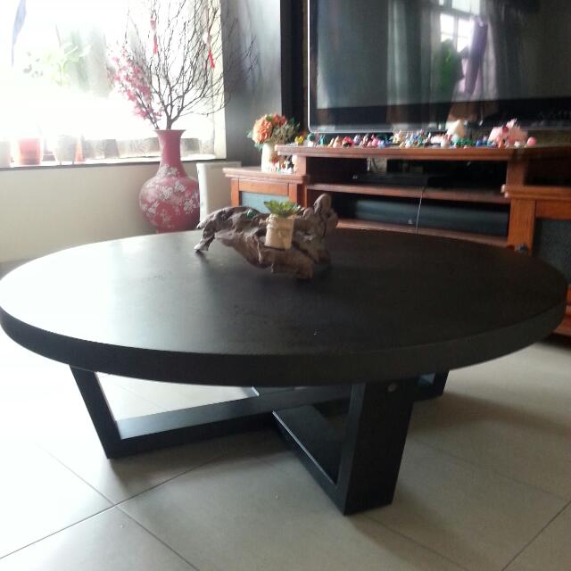 Moving Out Sale Round Wooden Coffee Table Furniture Tables Chairs On Carousell