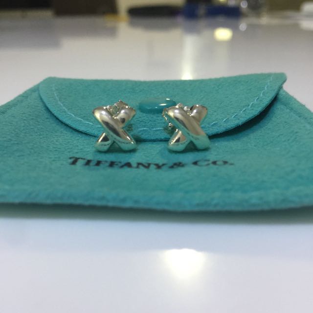 Tiffany Co Cross Stitch Stud Earrings