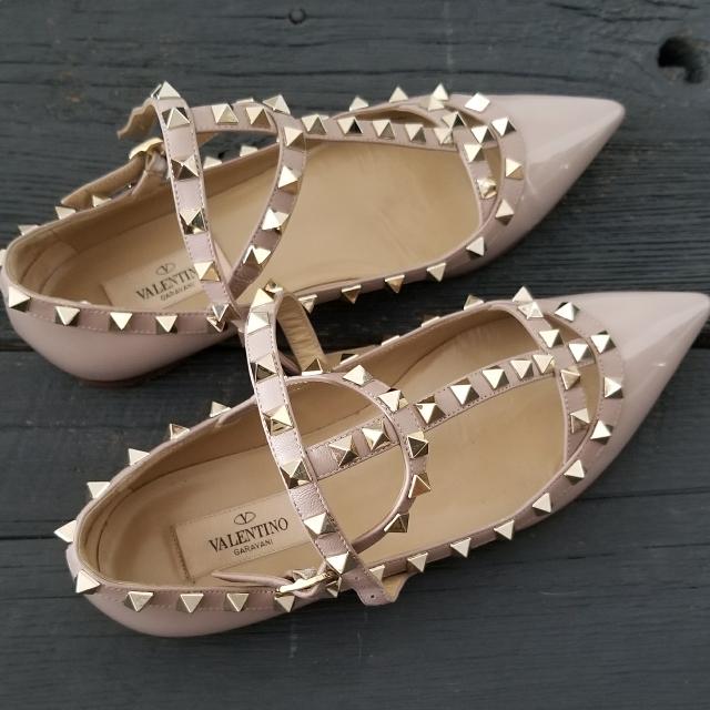 Valentino Rockstud Flats Nude Women s Fashion Shoes on Carousell