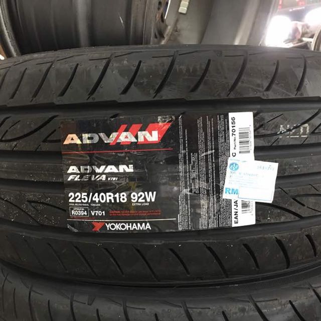 225/40/18 Advan Fleva V701 Yokohama tyre, Auto Accessories on Carousell