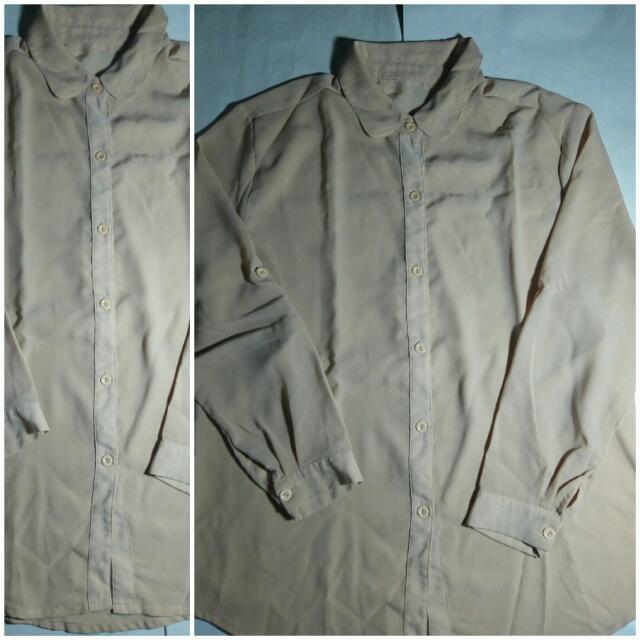 Baju Atasan Kemeja Kancing Lengan Panjang Cokelat Wanita Olshop Fashion Olshop Wanita Di Carousell