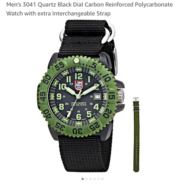 Final Sale Luminox Men s 3041 Quartz Black Dial Carbon Reinforced Polycarbonate Watch with extra Interchangeable Strap