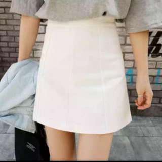 A Line White Skirt
