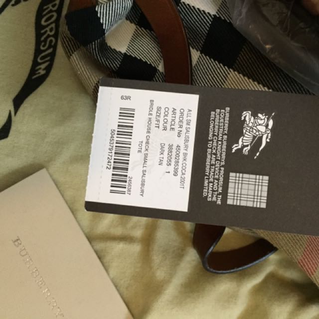 Authentic Burberry Small Bridle House Check Salisbury Tote Dark Tan Luxury Bags Wallets on Carousell