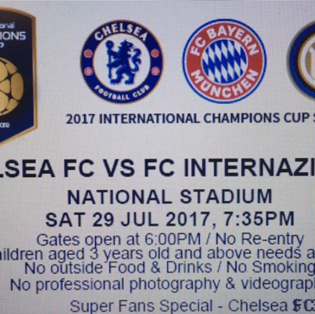 Chelsea Vs Inter Milan Entertainment Events Concerts On Carousell