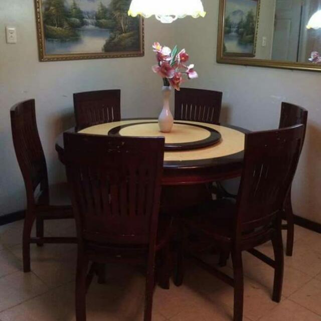 Dining Table Round 6 Seater 2nd Hand Furniture Home Living Furniture Chairs On Carousell