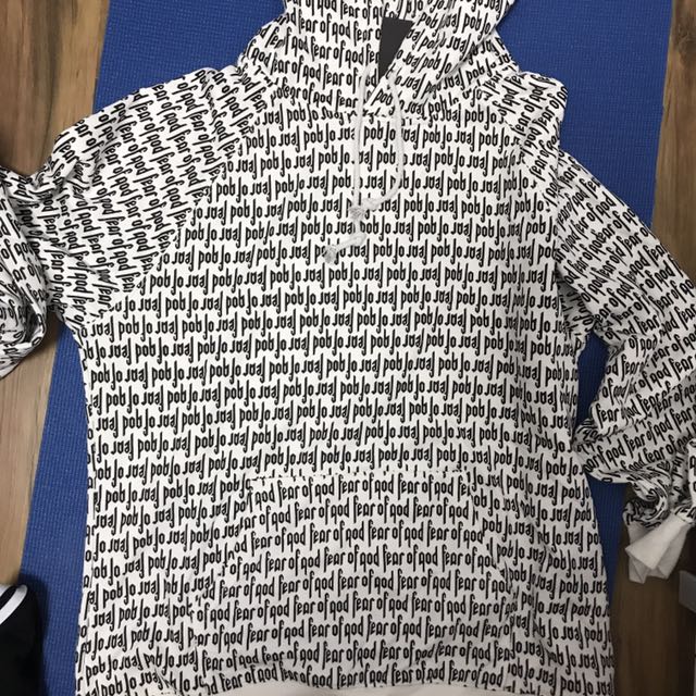 fear of god print hoodie
