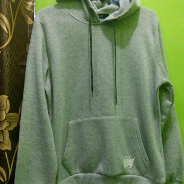 Folded and hung store hoodie jacket