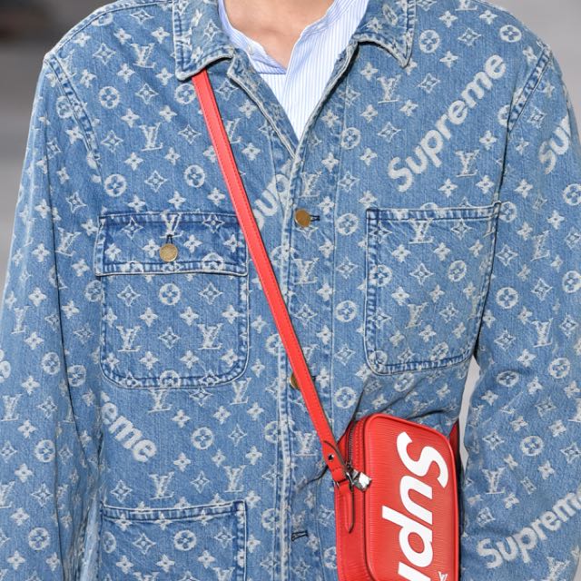 Louis Vuitton x Supreme Monogram Denim Jacket, Men's Fashion, Tops & Sets,  Tshirts & Polo Shirts on Carousell