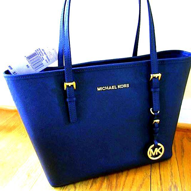 blue michael kors purse