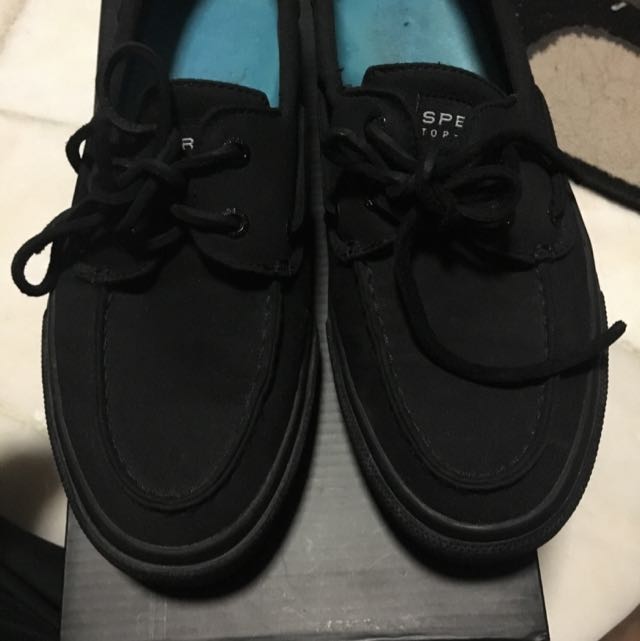 all black sperry top sider