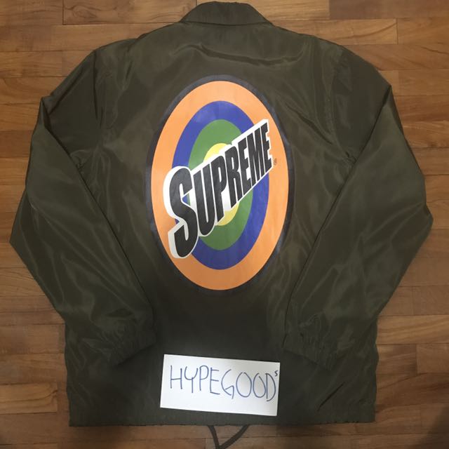 Supreme Spin Logo Coaches Jacket Olive