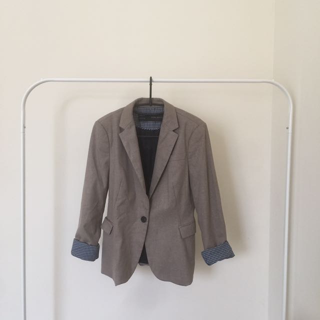 zara brown blazer