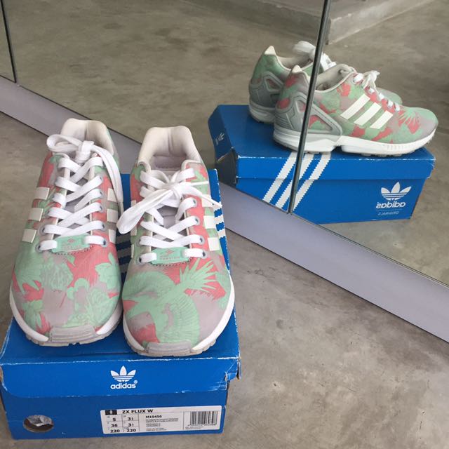 adidas zx flux green floral