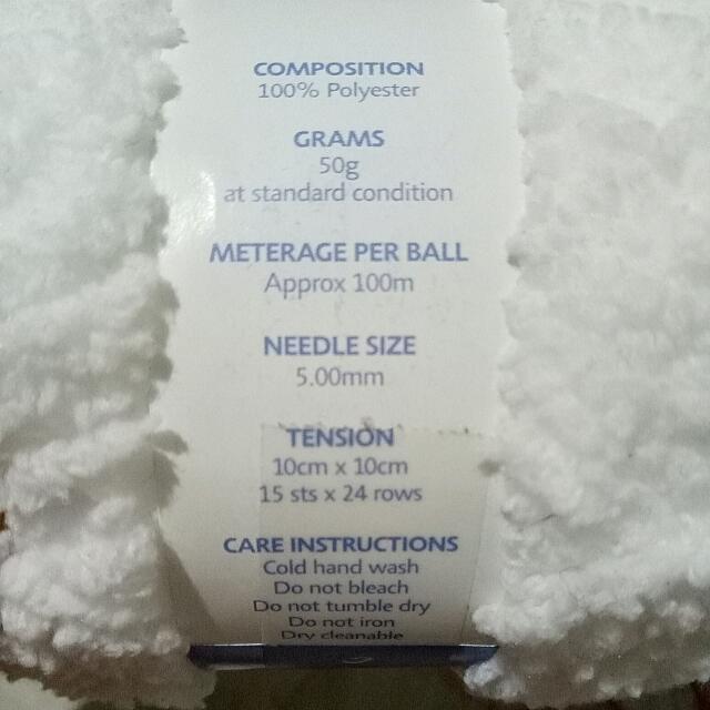 Crochet Knitting Fairy Floss Yarn White, Hobbies & Toys, Stationary