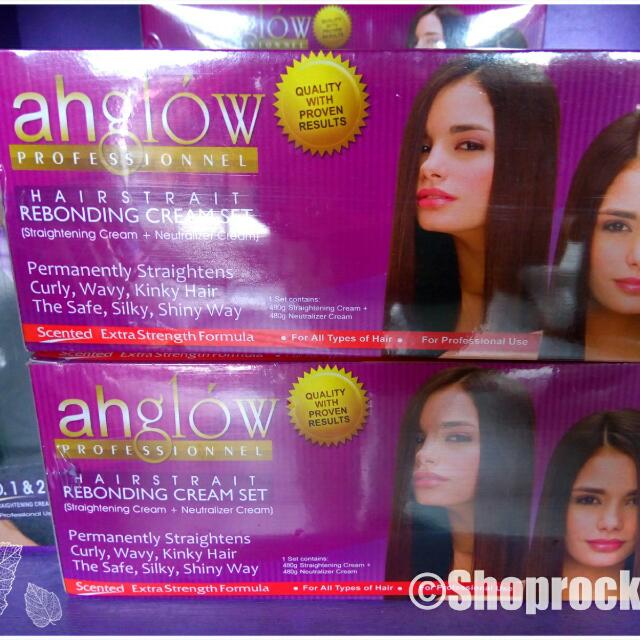 ahglow hair straightening cream and neutralizer