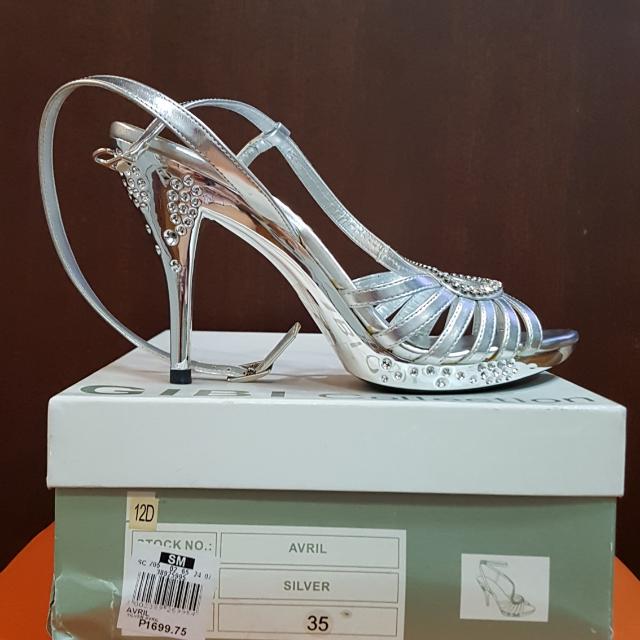 GIBI Silver High Heel Shoes, Women's Fashion, Footwear, Sneakers on