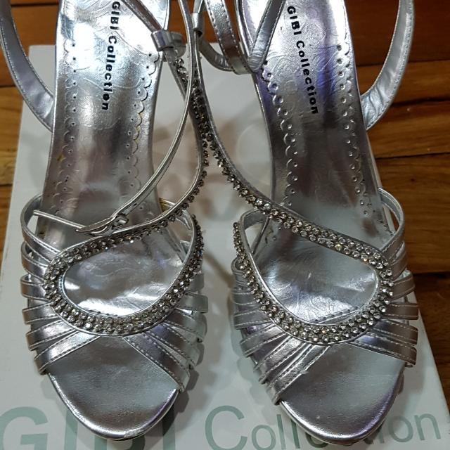 GIBI Silver High Heel Shoes, Women's Fashion, Footwear, Sneakers on