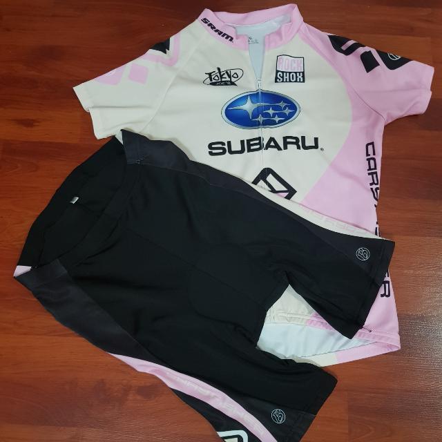Lady s Cycling Jersey Set Pink Subaru Men s Fashion Activewear on Carousell