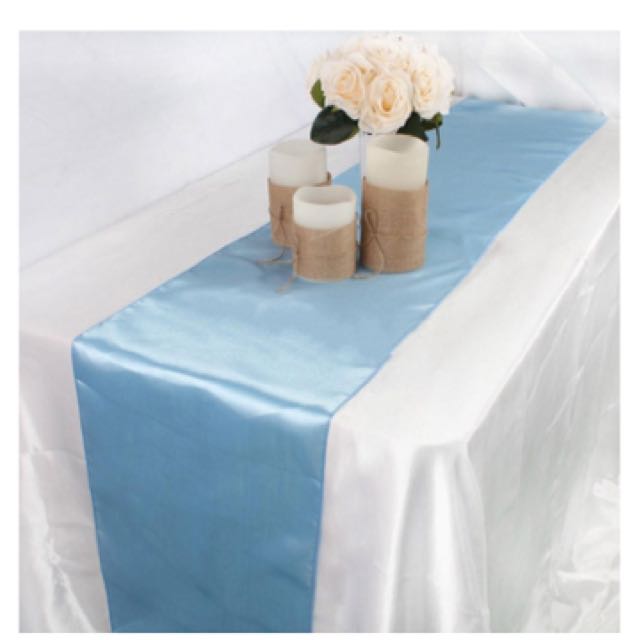 Pastel Blue Table Runner, Furniture & Home Living, Home Decor, Other