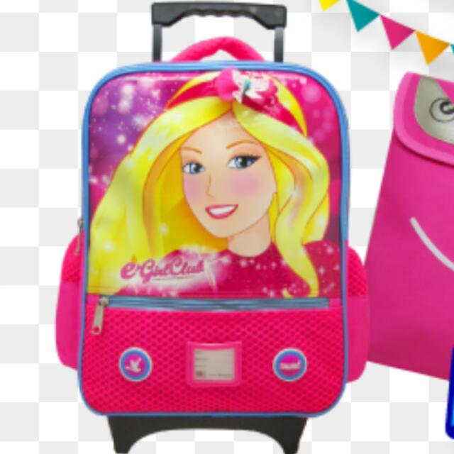 Swan Roll Trolley School Bag HT81007 Egirl 1