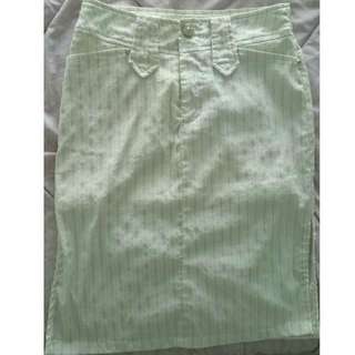 White Stripes Formal Skirt
