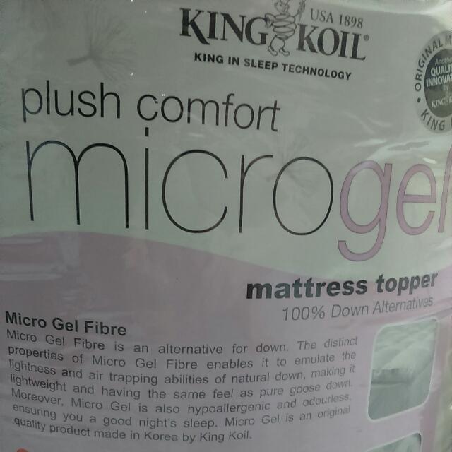 (reserved) Bn King Koil Micro Gel Mattress Topper Super Single