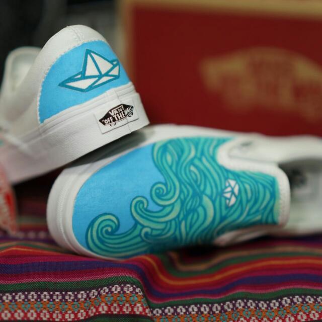 custom painted vans slip ons