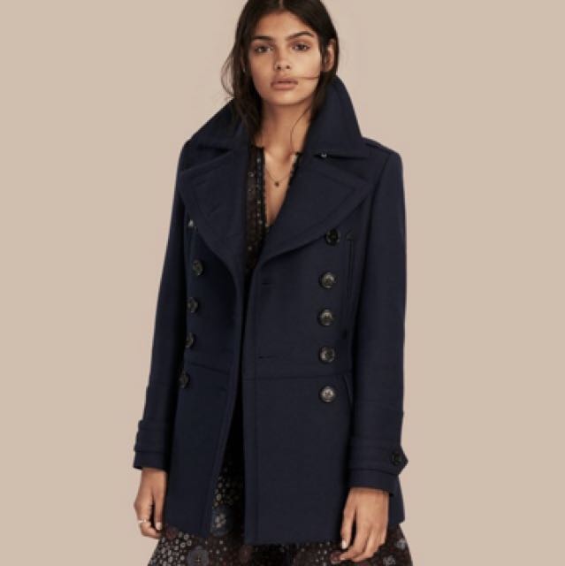 burberry navy wool coat