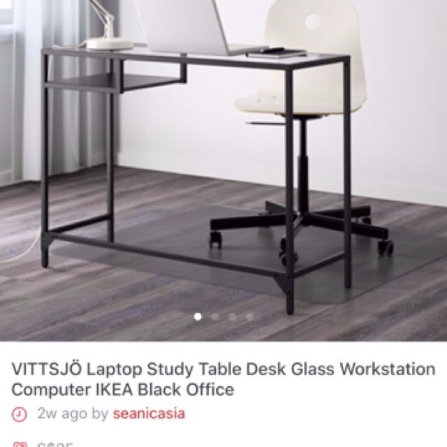 Ikea Vittsjo Glass Study Table, Furniture & Home Living, Furniture
