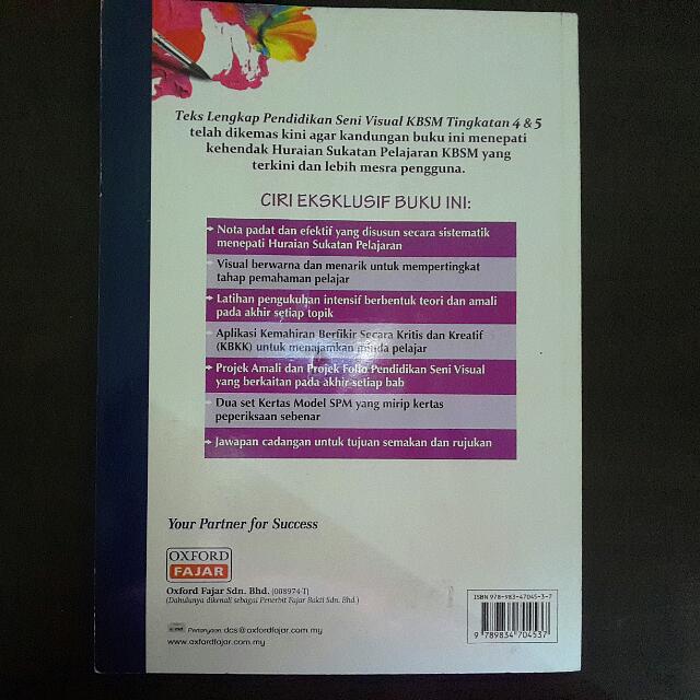 Kbsm Pendidikan Seni Visual Tingkatan 4 5 Textbooks On Carousell
