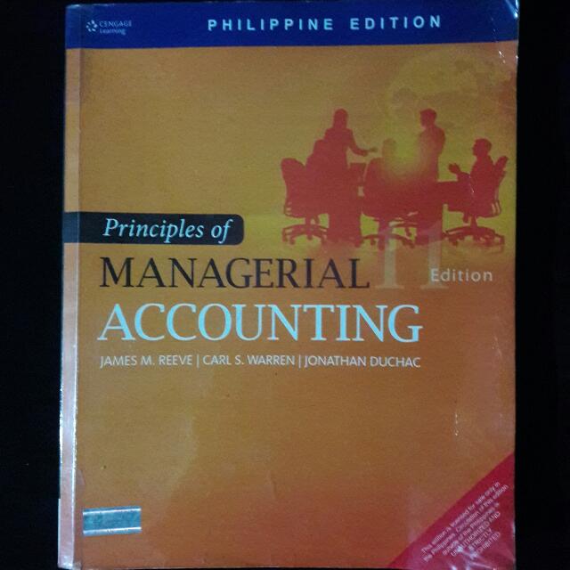 Principles of managerial accounting reeve