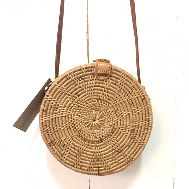 Round Rattan Sling Bag • REPRICED‼️, Women's Fashion, Bags & Wallets on ...